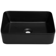 Modern Black Ceramic Rectangular Vessel Bathroom Sink 19' x 15' Stylish and Easy to Maintain