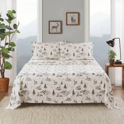 4 PCS Full Sheet Set Gray Deer Toile
