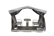 4-Seat Outdoor Glider Benches with Canopy, Retro Metal Glider Chair with Aluminum Frame, Patio Swing Chair for Outside,Garden,Lawn