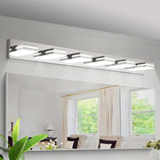 Modern Chrome LED Vanity Light, 6-Lights Wall Sconce for Bathroom and Mirror, Sleek Minimalist Design, Energy-Efficient, Easy to Install