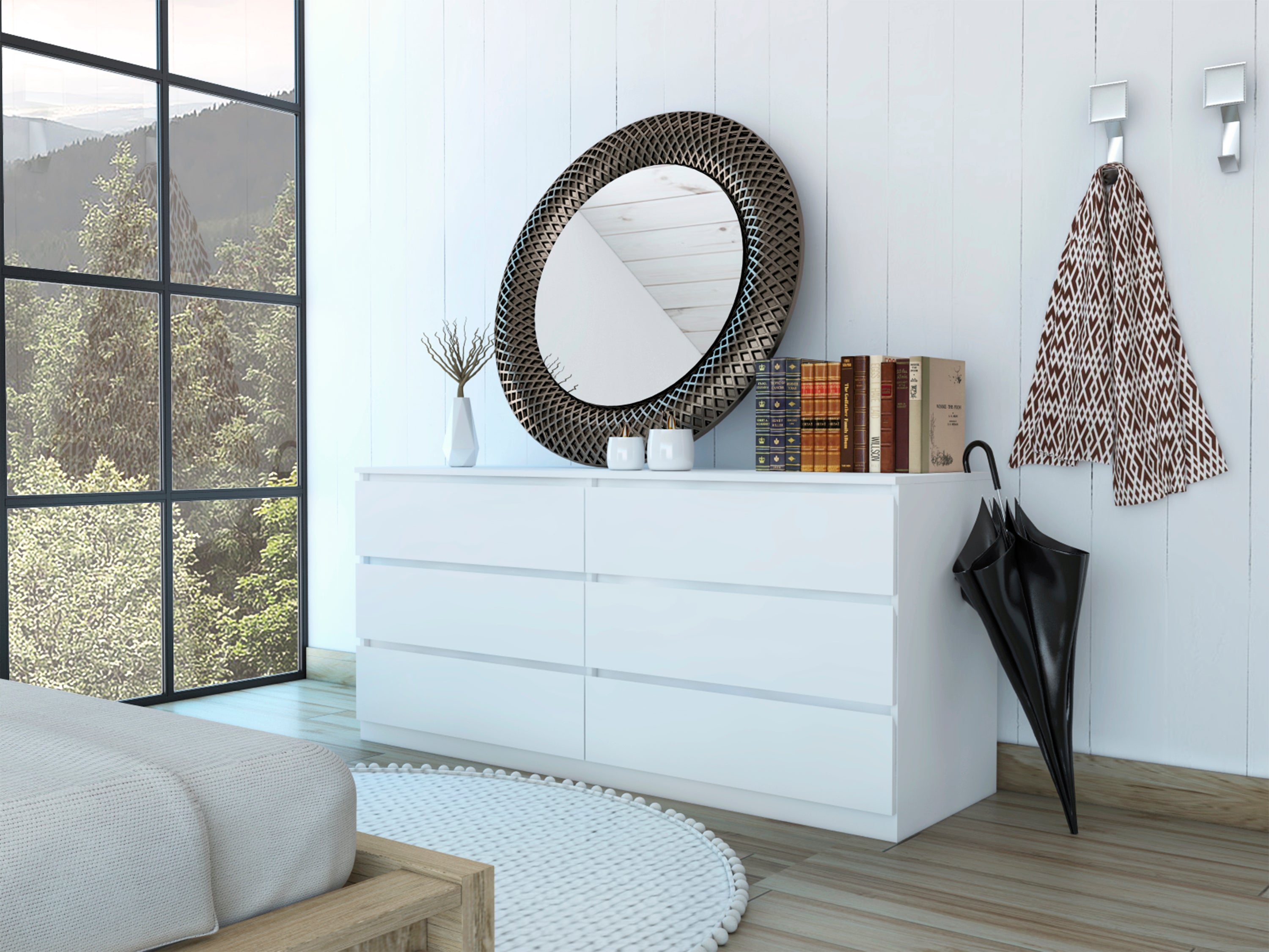 Seul Six Drawer Double Dresser, Superior Top