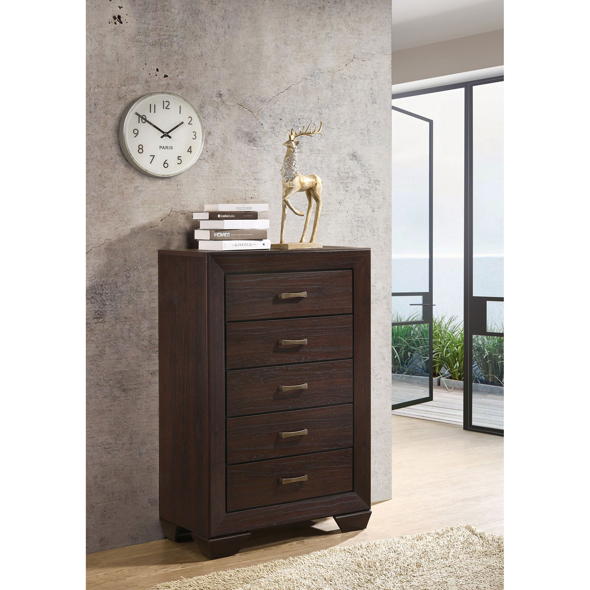 Hadfield Dark Cocoa 5-Drawer Chest