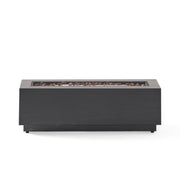 Modern Dark Grey 40' Outdoor Iron Propane Fire Pit, 50,000 BTU, Sleek Design
