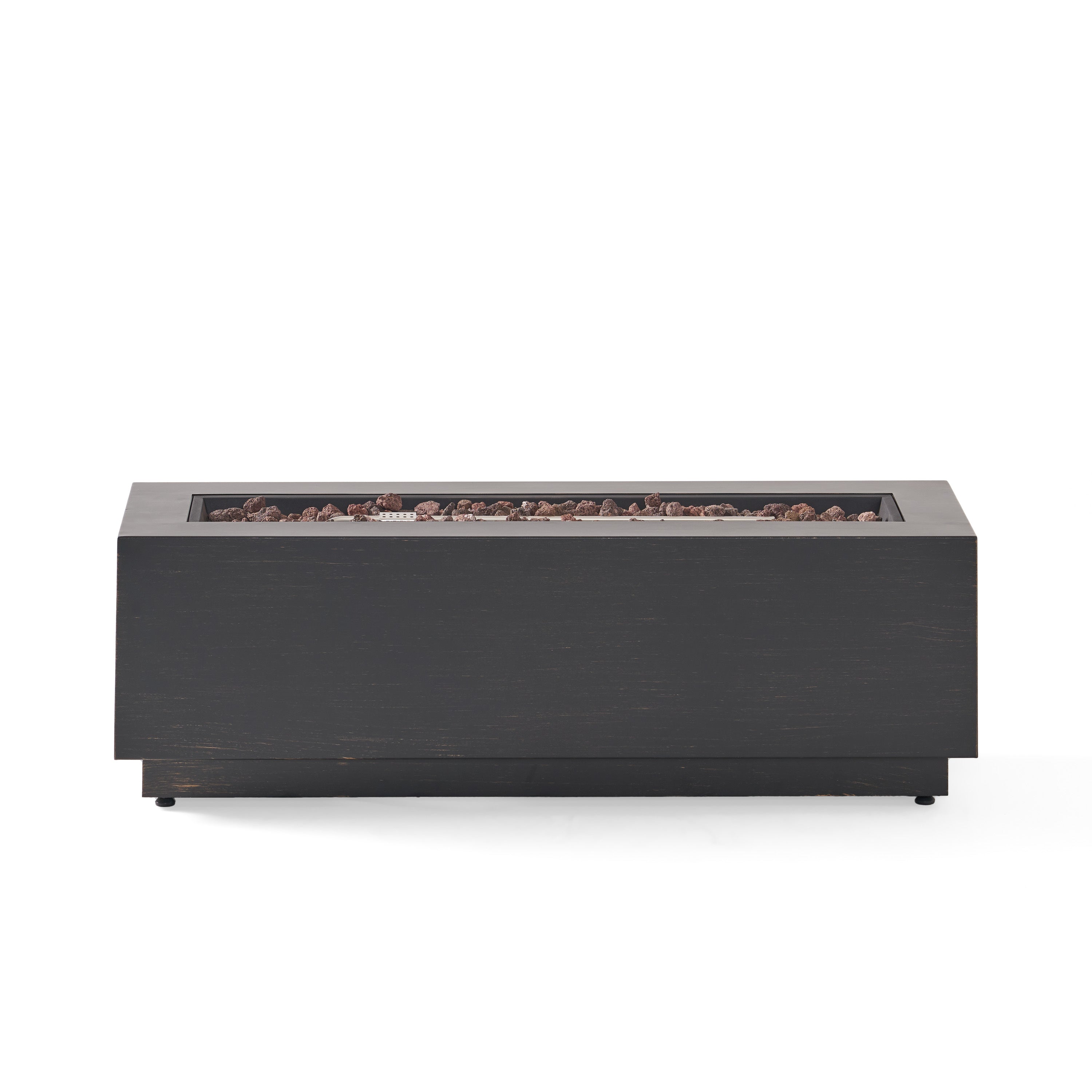 Modern Dark Grey 40' Outdoor Iron Propane Fire Pit, 50,000 BTU, Sleek Design