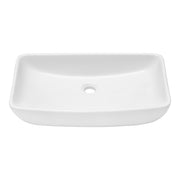 Modern White Ceramic Rectangular Vessel Bathroom Sink 24x15 Inch