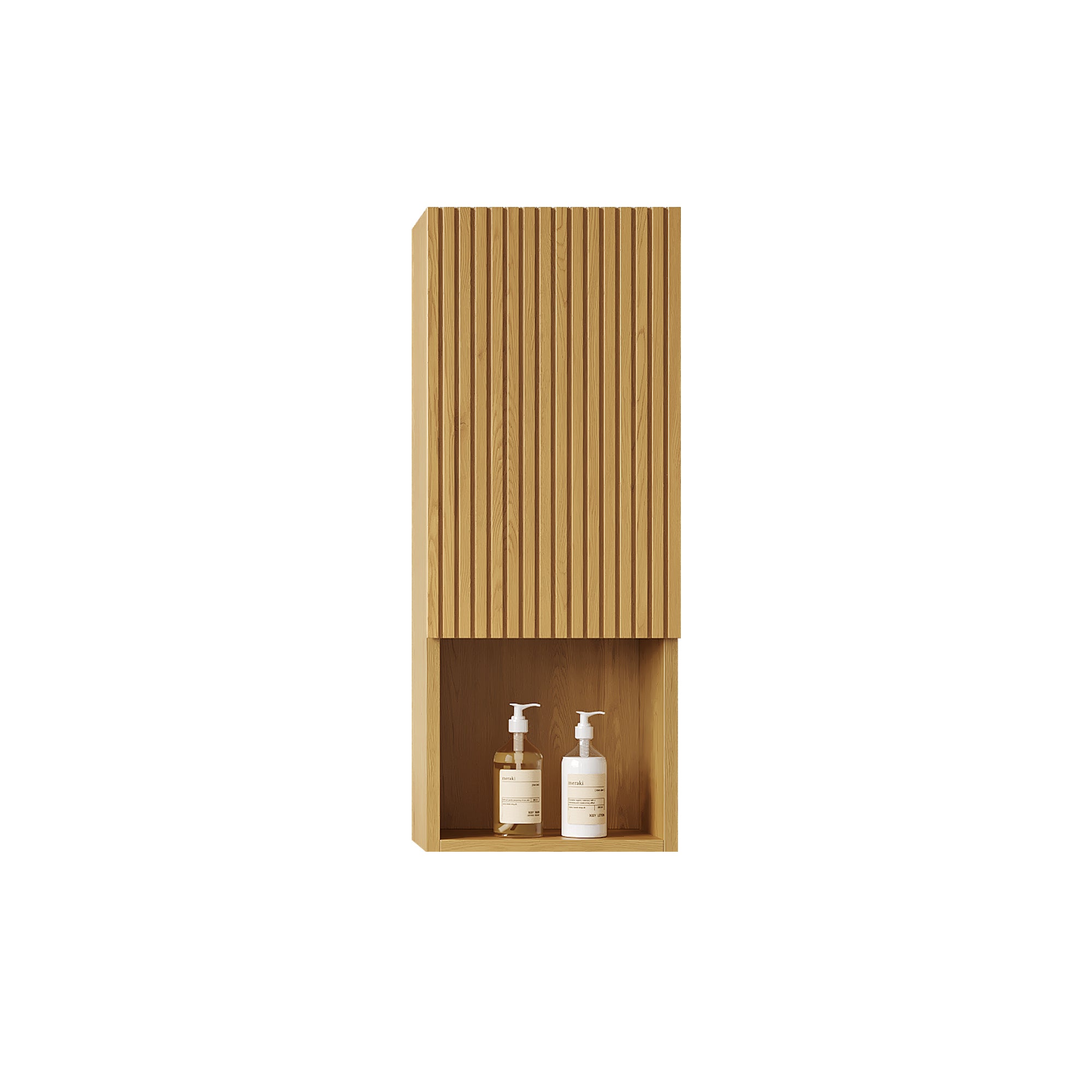 MITCH 35' Tall Bathroom Wall Mounted Cabinet, Narrow Storage Cabinet with Door and Shelves, Suitable for Small Spaces, Applicable to Bathroom, Living Rooms and Laundry, Corolla Oak Woodgrain Color
