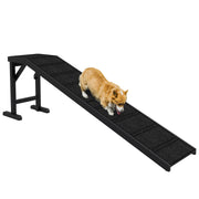 PawHut Dog Ramp for Bed, Pet Ramp for Dogs with Non-Slip Carpet and Top Platform, 74' x 16' x 25', Black