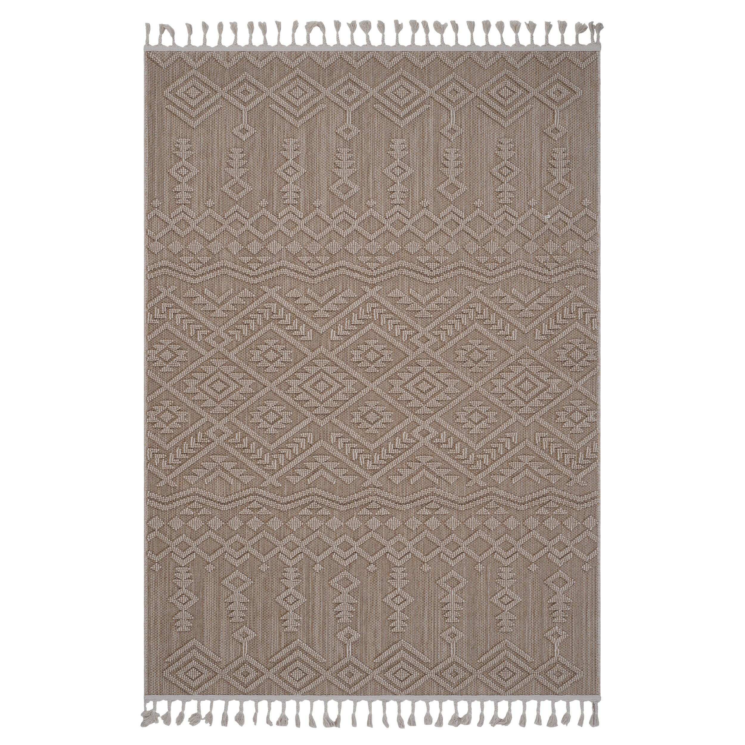 Guros Collection 5X7 Natural / Traditional Indoor / Outdoor Area Rug