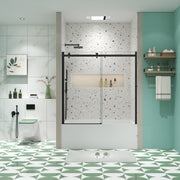 Bathtub shower door, sliding door, with 5/16' tempered glass and Matted black finish 6058