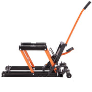 Steel Hydraulic Motorcycle Jack Stand, 1500 LBS ATV Scissor Lift Jack, 4.7'-15' Scissor Lift Jack Stand with 4 Wheels, Hydraulic Foot-Operated Hoist Stand for Motorcycle ATV UTV Powersports