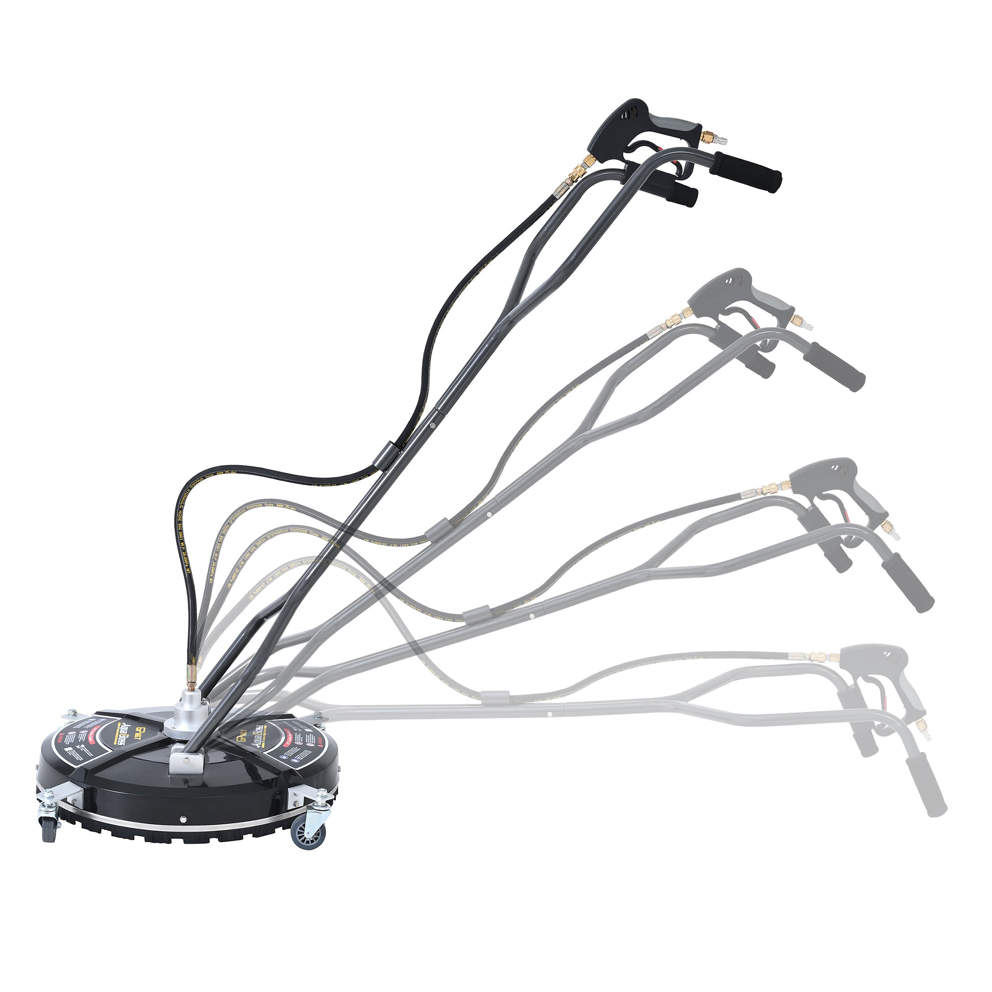 Universal 22' Industrial Plastic Cover Pressure Washer Surface Cleaner for Hot and Cold Water Machines, 3/8' Quick Connection, Recommended min 3450 PSI up to max of 4500 PSI, black