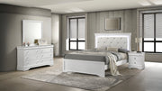Blaze Upholstered Modern Style 4 Pc Full Bedroom Set with LED Headboard Made with Wood in White(CA INVENTORY)