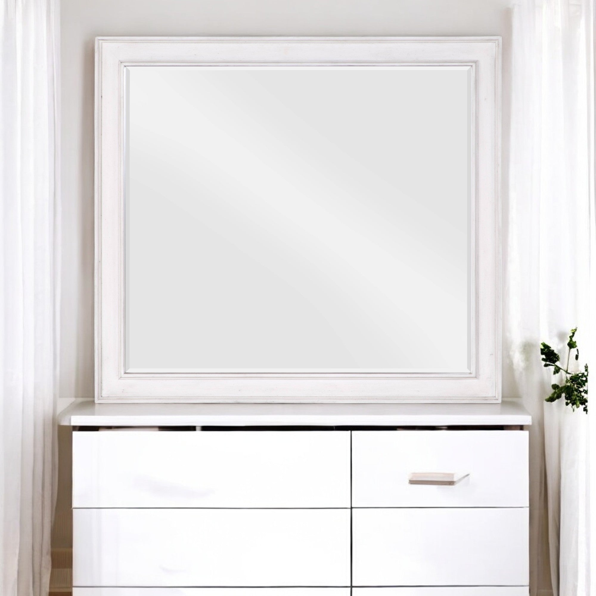 Katia Weathered White Finish Mirror