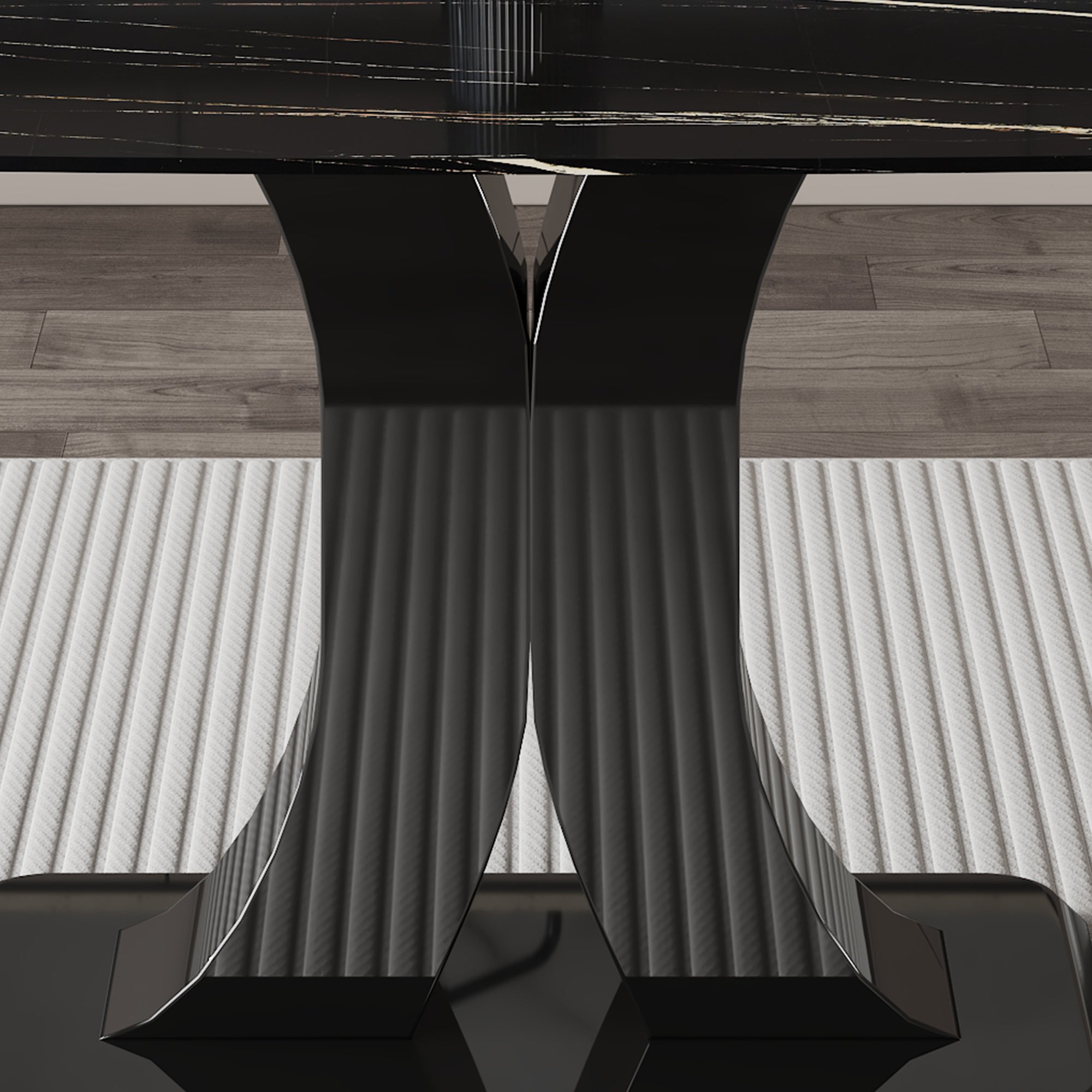 ONLY TABLE LEG AND BASE.F-CC-16090-2C-BKMBL_B-SM