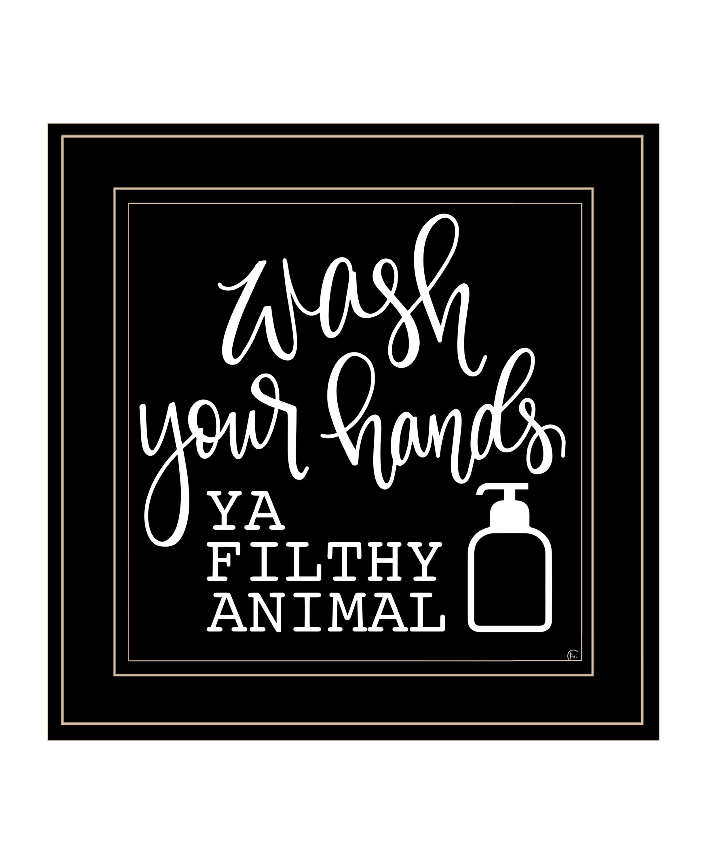 'Wash Your Hands' by Fearfully Made Creations, Ready to Hang Framed Print, Black Frame