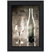 'Moody Gray Wine Glass Still Life' by Bluebird Barn, Ready to Hang Framed Print, Black Frame
