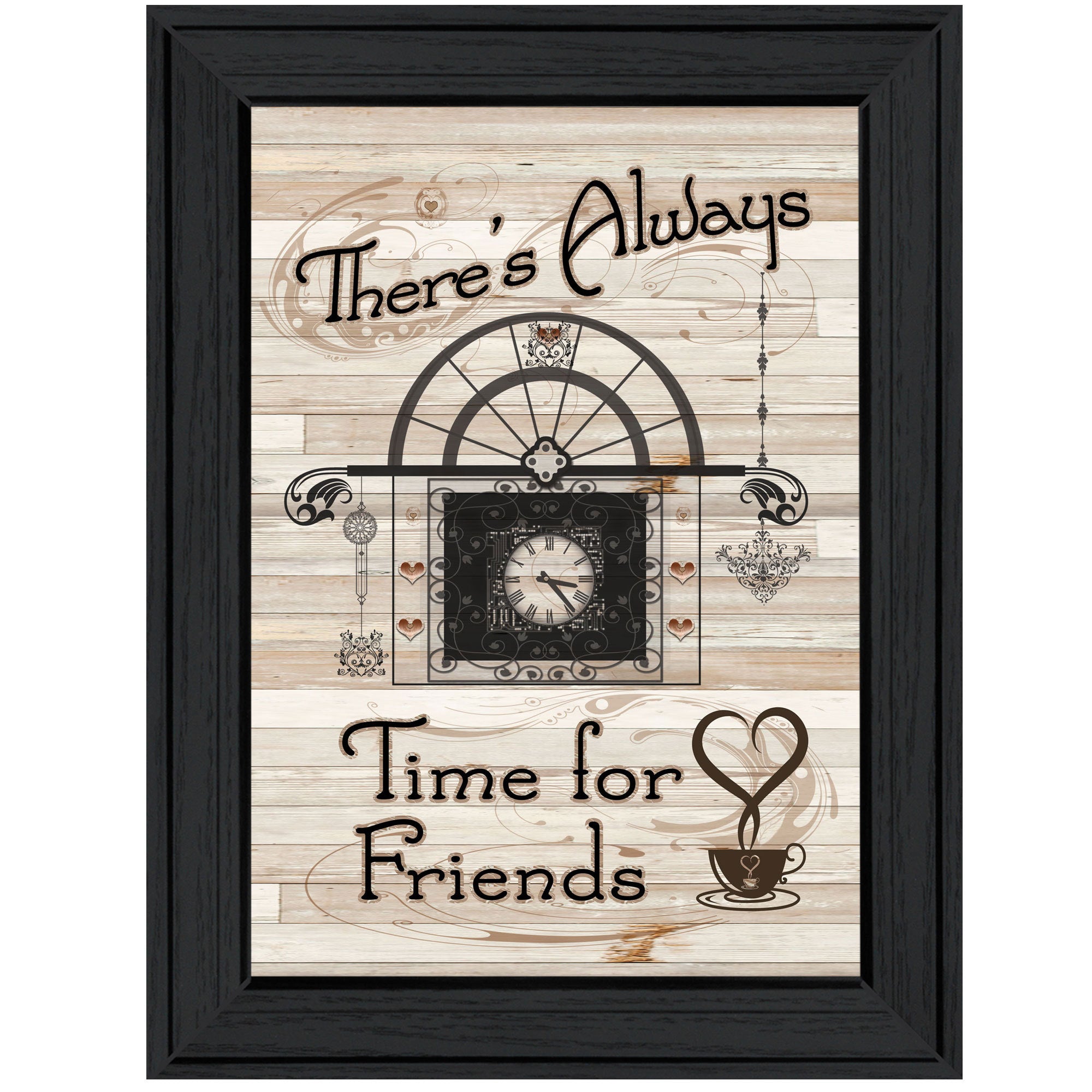 'Time for Friends' by Millwork Engineering, Ready to Hang Framed Print, Black Frame
