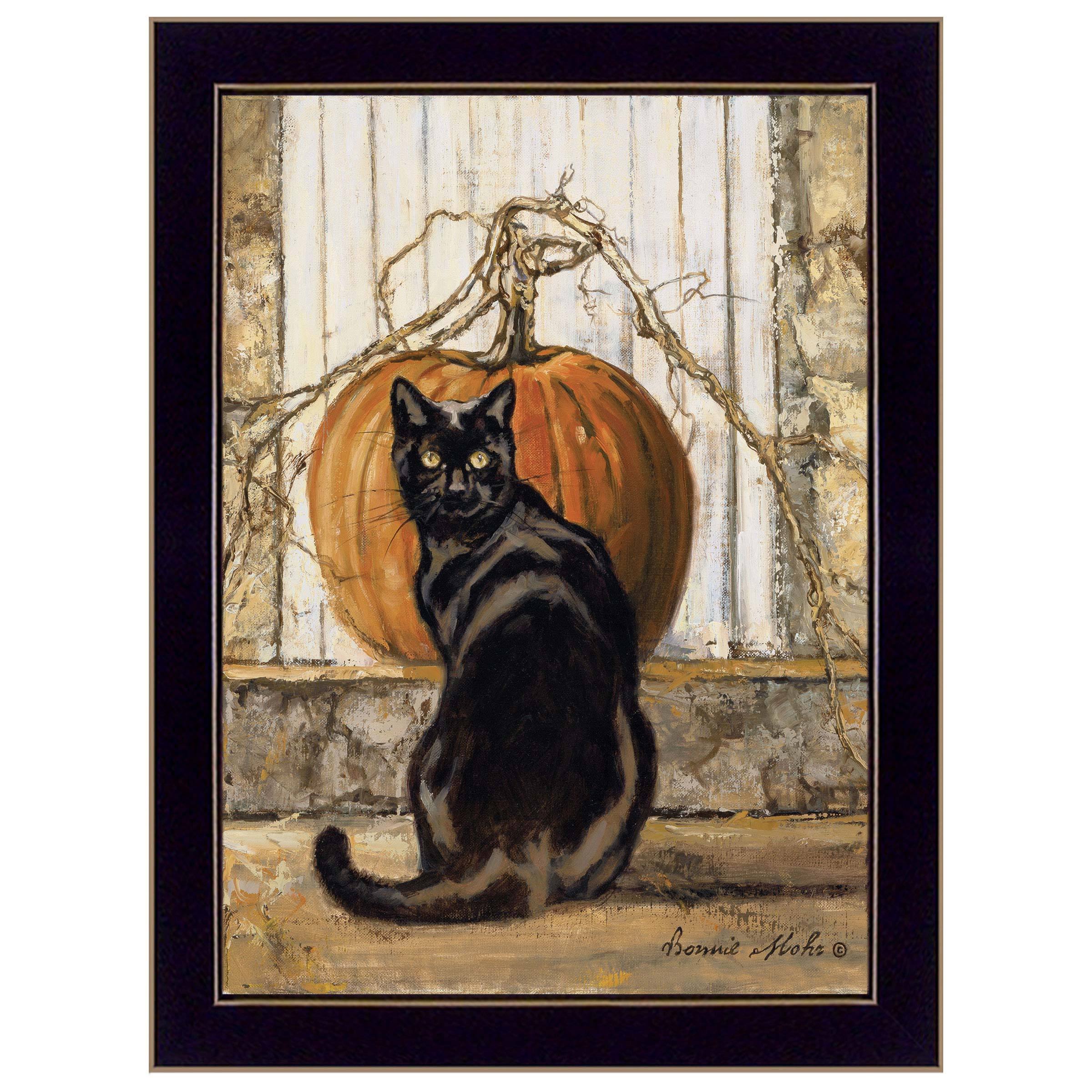 'Black Cat' By Bonnie Mohr, Ready to Hang Framed Print, Black Frame