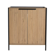Contemporary 30' Freestanding Bathroom Vanity with Adjustable Shelves in Light Coffee Plywood