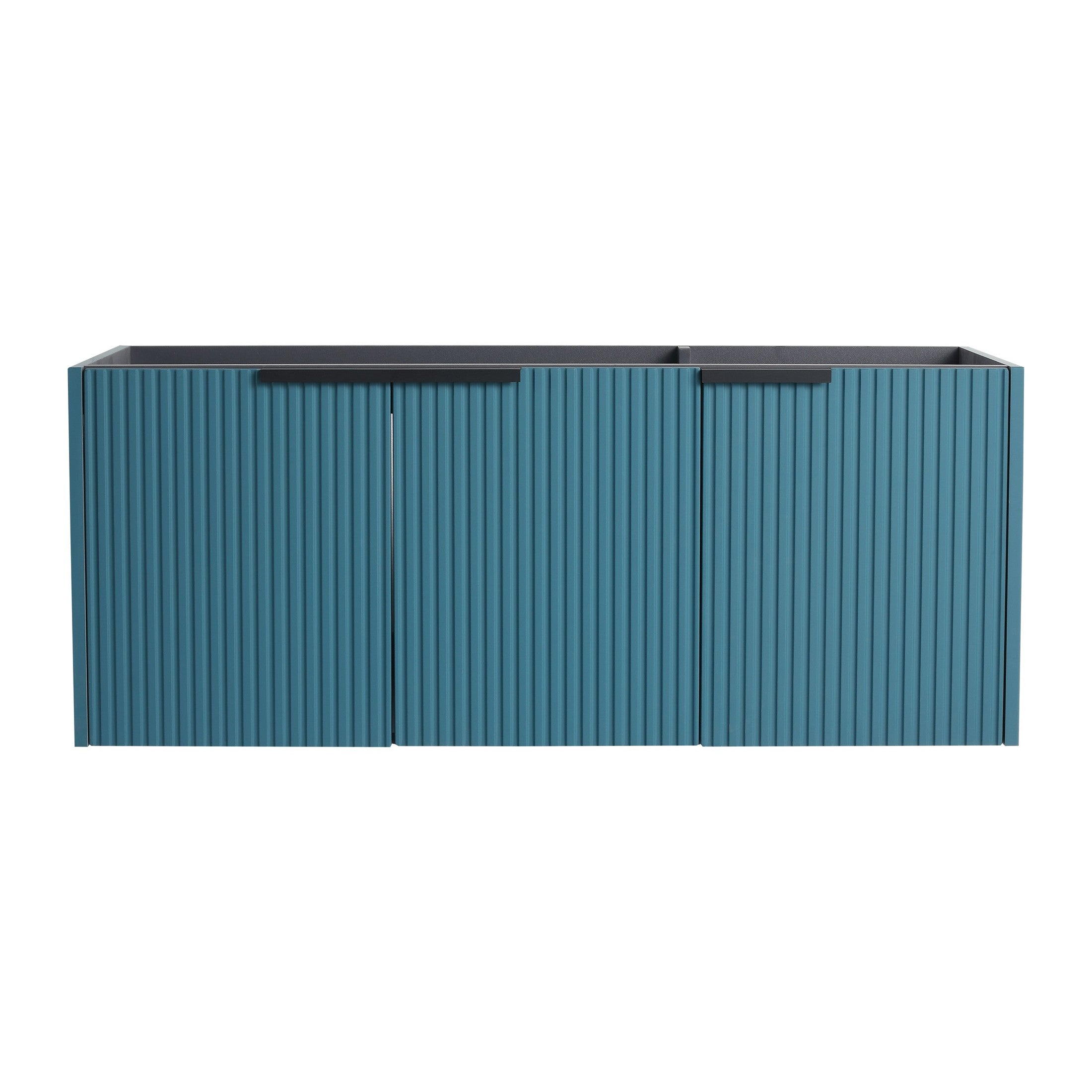 Contemporary 48' Wall Mounted Bathroom Vanity with 3 Soft-Close Doors in Lake Blue Plywood