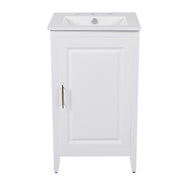 Modern 20.3' Bathroom Vanity with Sink, Functional Drawer, Soft-closing Door, White Finish