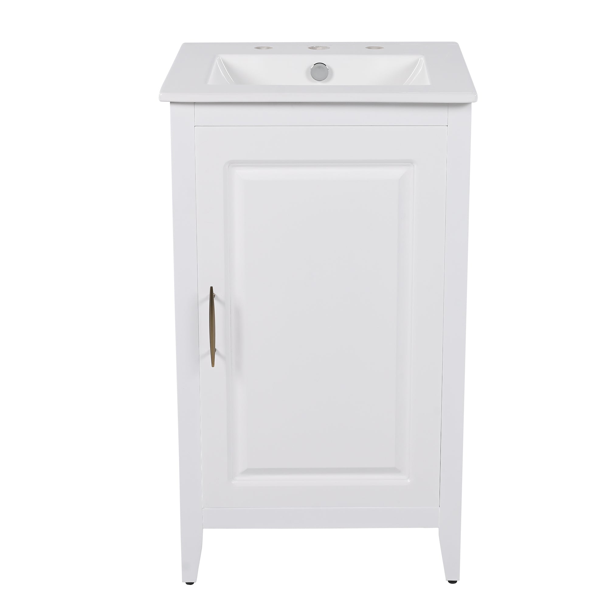 Modern 20.3' Bathroom Vanity with Sink, Functional Drawer, Soft-closing Door, White Finish