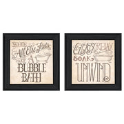 'Soak & Unwind' 2-Piece Vignette By Deb Strain, Black Frame