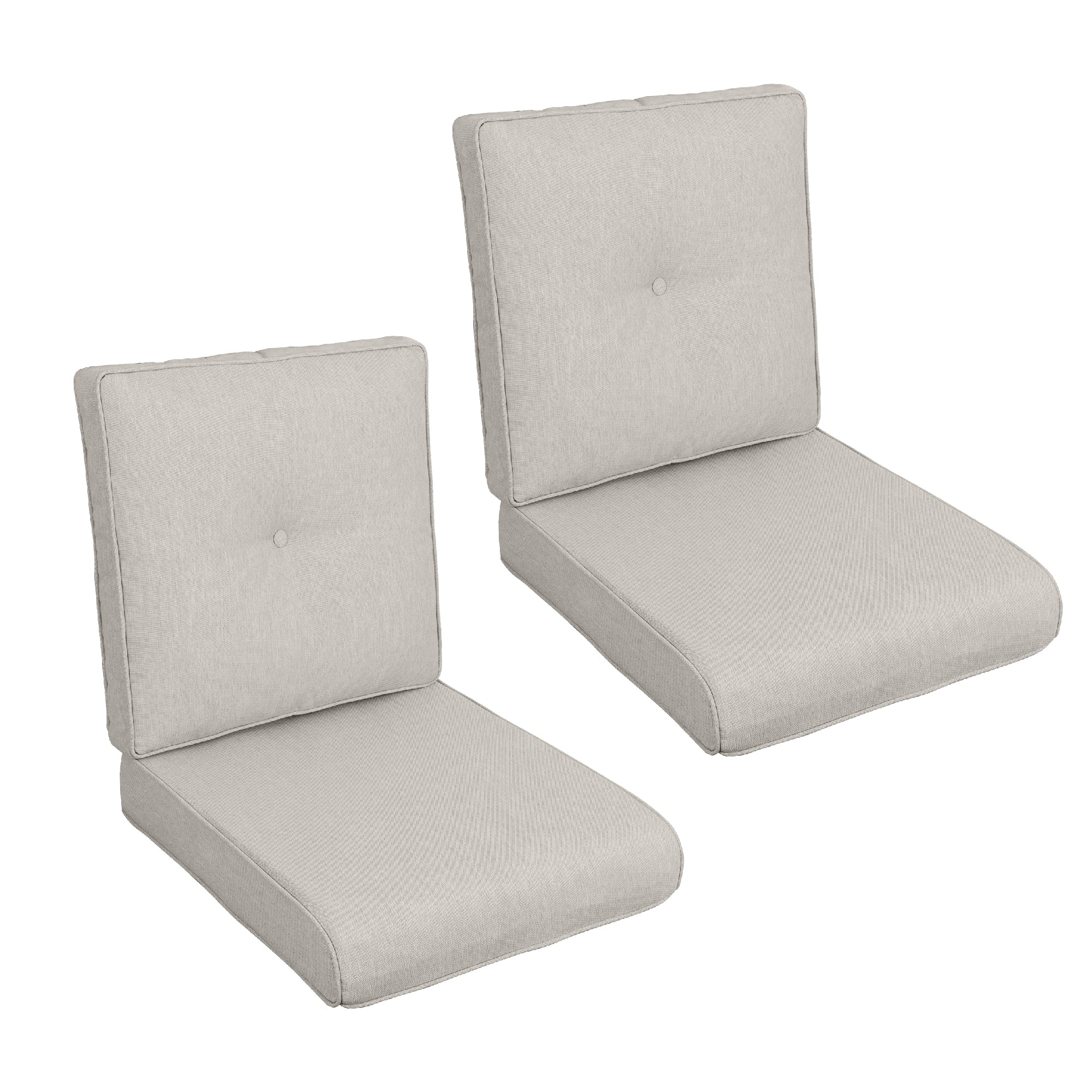 2 PCs Set High Back Patio Chair Cushions, Tufted Rocking Chair Cushions, Adirondack Cushions for Garden Porch Home Office Chair Use, 2 Pack - Beige