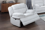 Manual Glider Recliner Fur-Like Corduroy in Light Gray