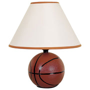 12' Tall Ceramic Table Lamp, Basketball Shaped, Linen Shade