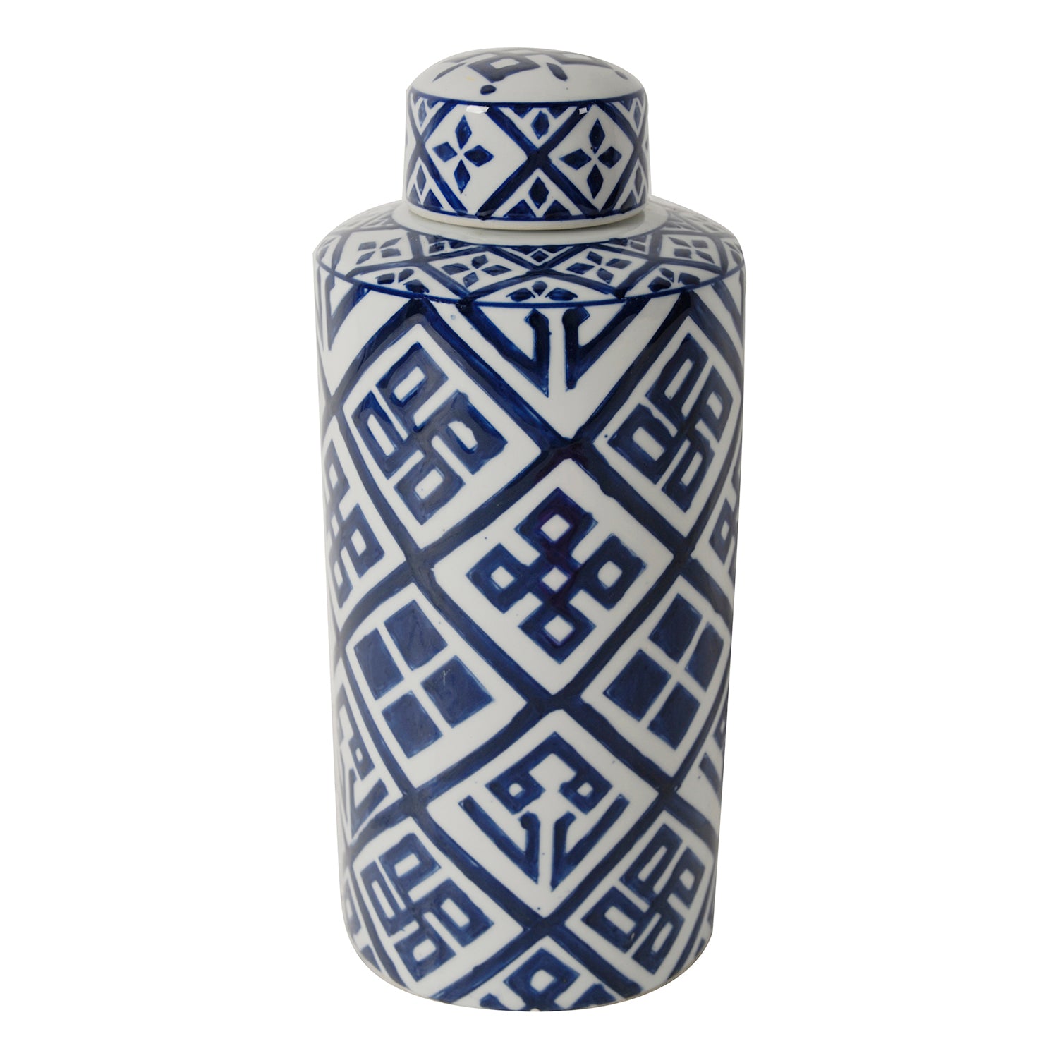 D6.3x13.8' Valora Blue and White Cylinder Jar