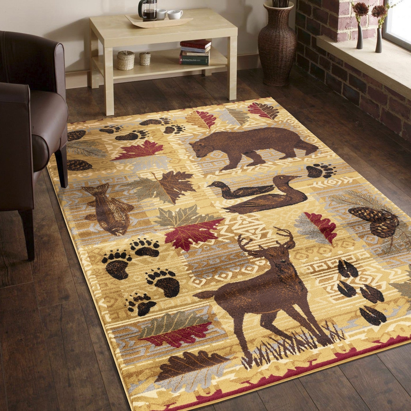 Nature's Nest GC_CBL3002 Multi 5 ft. 3 in. x 7 ft. 3 in. Lodge Area Rug