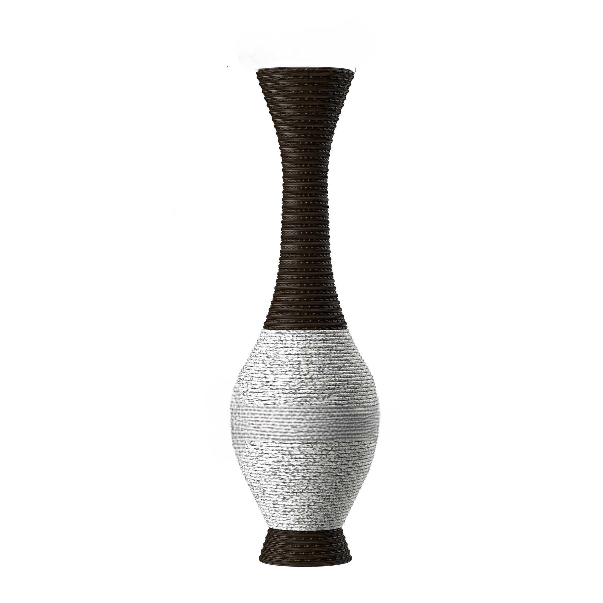 39-Inch Tall Designer Floor Vase – Artificial Rattan with Elegant Two-Tone Dark Brown Finish – Decorative Accent for Living Room, Bedroom, or Entryway