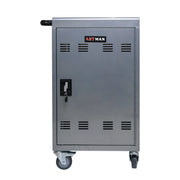 30+2 Bay Mobile School Charging Cart Station for Chromebook, Tablet and Laptop Computer with Power Strip Included - Sliver