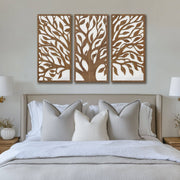 Birch Botanical Two-tone Wood Panel Wall Décor Set