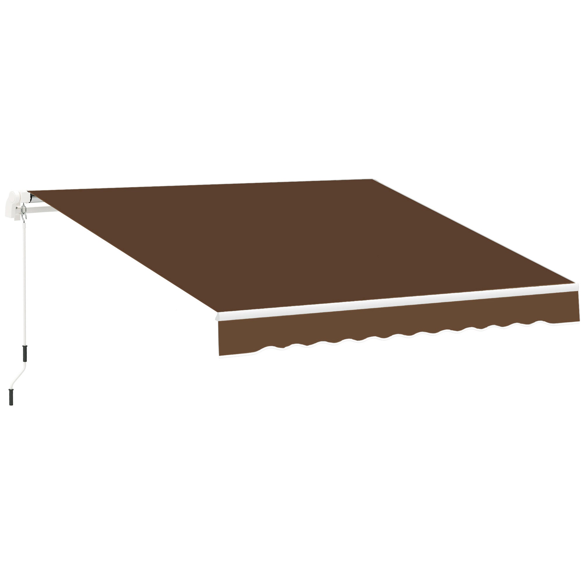 Outsunny 13' x 8' Retractable Awning, Patio Awnings, Sunshade Shelter w/ Manual Crank Handle, UV & Water-Resistant Fabric and Aluminum Frame for Deck, Balcony, Yard, Coffee Brown