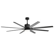 Black 76 Inch Ceiling Fan with 18W Dimmable LED Light, Remote Control & 8 Solid Wood Blades for Living Room
