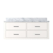 White Single Bath Vanity 48 in. W x 22 in. D, with Carrara Marble Top