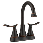 2-Handle 4-Inch Oil Rubbed Bronze Bathroom Faucet, Bathroom Vanity Sink Faucets with Pop-up Drain and Supply Hoses