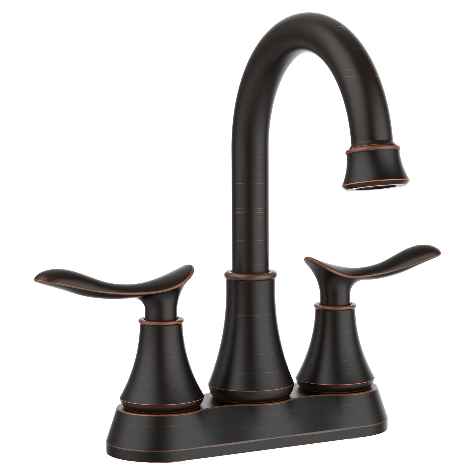 2-Handle 4-Inch Oil Rubbed Bronze Bathroom Faucet, Bathroom Vanity Sink Faucets with Pop-up Drain and Supply Hoses