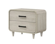 1pc Contemporary Style Two Drawers Nightstand Solid Wood  Unique White Finish Bedroom Furniture
