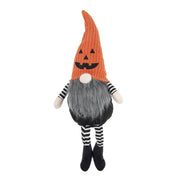 8.3x4.7x23.5' Fabric Sitting Gnome with Orange Knit Hat, for Halloween Decor