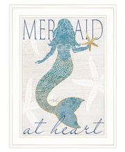 'Mermaid at Heart' by Kate Sherrill, Ready to Hang Framed Print, White Frame