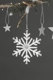 Expobazaar Snowflake Shiny Ornament - White