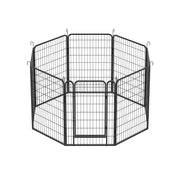 8 Panels Heavy-Duty Metal Playpen with Door, 39.37' H Dog Fence Pet Exercise Pen for Outdoor, Indoor