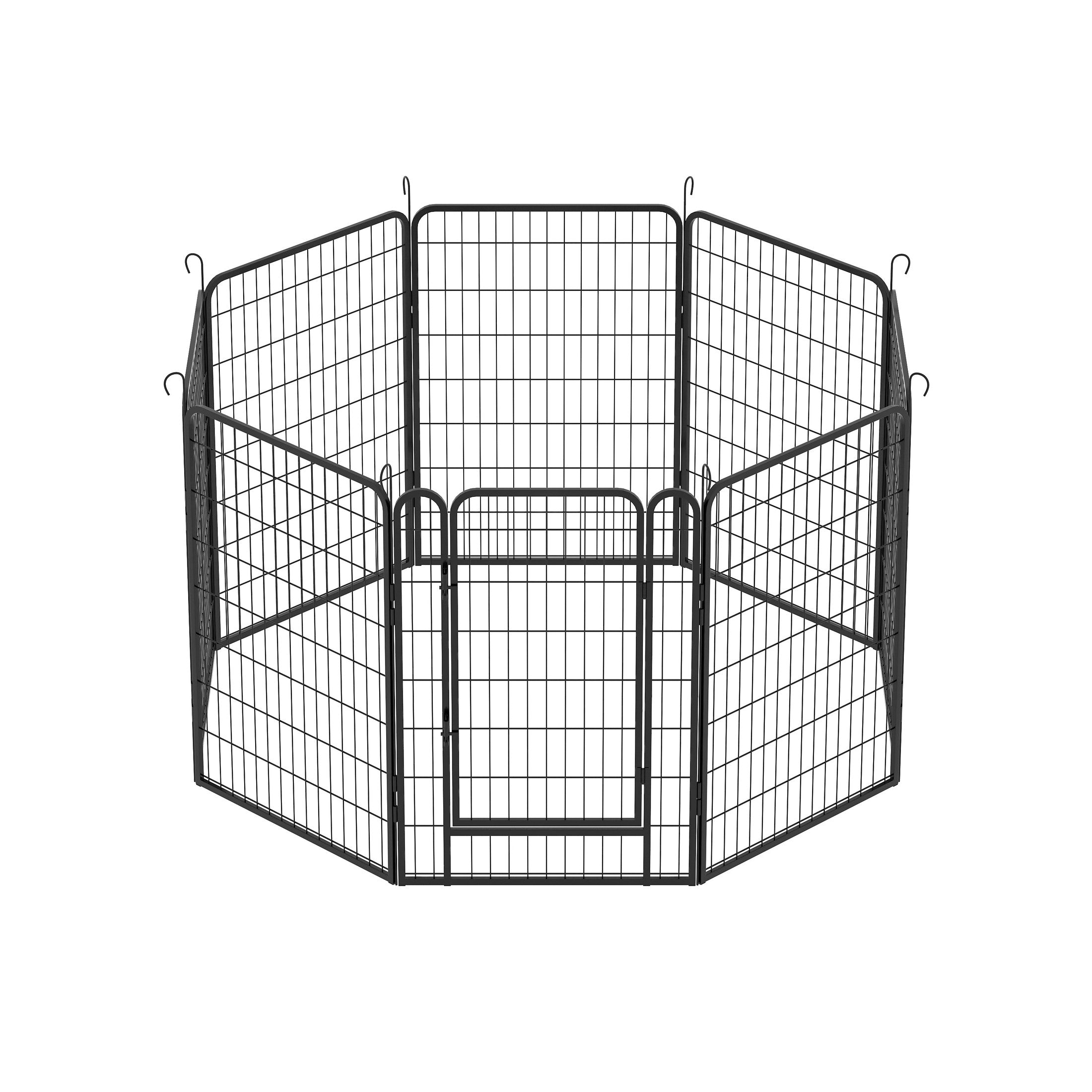 8 Panels Heavy-Duty Metal Playpen with Door, 39.37' H Dog Fence Pet Exercise Pen for Outdoor, Indoor