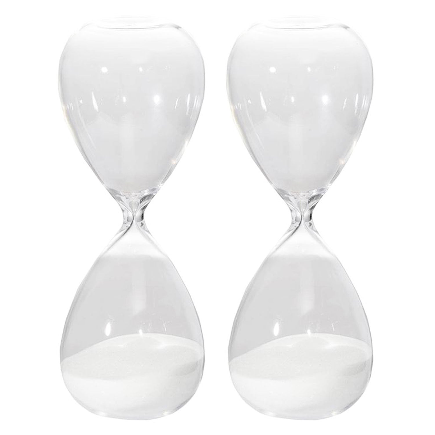 Set of 2, 8' Ferdinand 30-Minute Hourglass, White Sand