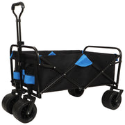 400lbs Collapsible Foldable Wagon Cart, Beach Wagon Utility Cart Utility Wagon Grocery Cart for Camping Shopping Sports Gardening Fishing