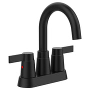 Bathroom Faucet Matte Black 2-Handle Bathroom Sink Faucet 360 Degree High Arc Swivel Spout Centerset 4 Inch Vanity Faucet Bathroom Faucet 3 Holes Lavatory Faucet