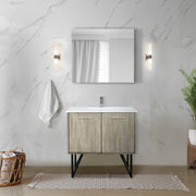 Rustic Acacia Bath Vanity 36 in. W x 20 in. D, Cultured Marble Top and Chrome Faucet Set